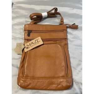 Maze Exclusive Genuine Soft Leather Crossbody Purse Bag Brown Live Your Life